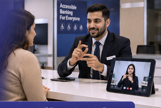 Customer receiving accessible support through a video call